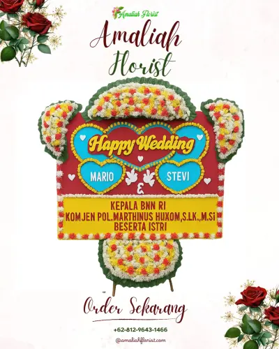 Karangan Papan Bunga Pernikahan di Cibiyuk